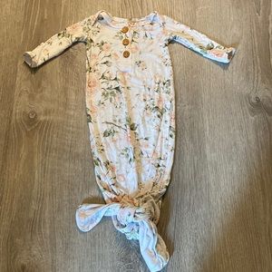 Posh Peanut Floral Knotted Gown Bamboo Baby Gown 0-3M